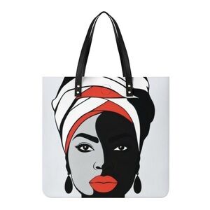 Afrocentric Artistic Leather Tote Bag